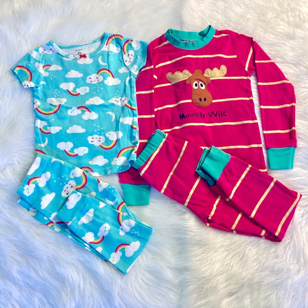 Size 2T Toddler Girl 2 Piece PJ’s Bundle